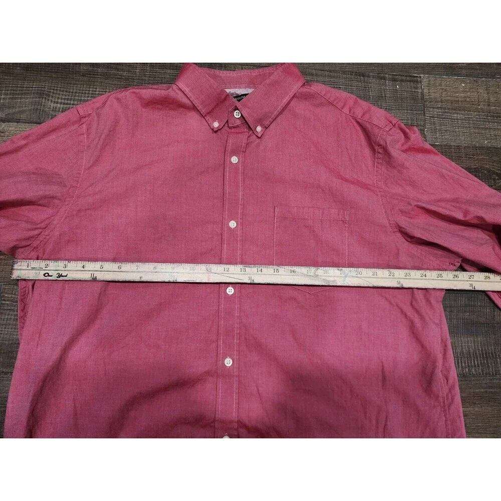 Banana Republic Button Up Shirt Men XXL 2XL Red Long Sleeve Soft Wash Casual